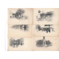 Lot de 6 vieux papiers 8cm x 13cm vers 1900 Côte d'Azur